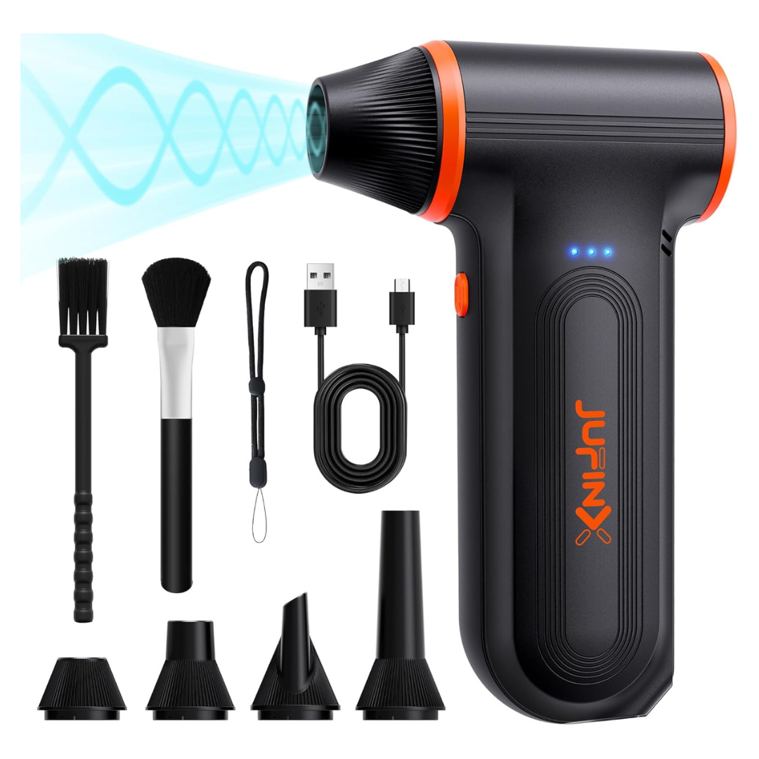 JUFINX 150K RPM Electric Compressed Air Duster W/ 3-Speed