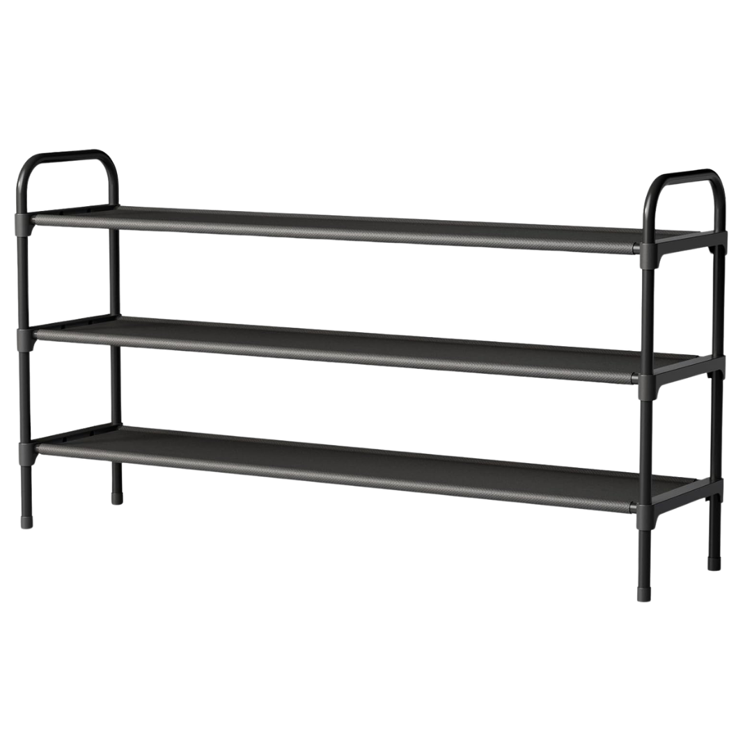 39" Wide 3-Tier Extra-Long Stackable Shoe Rack