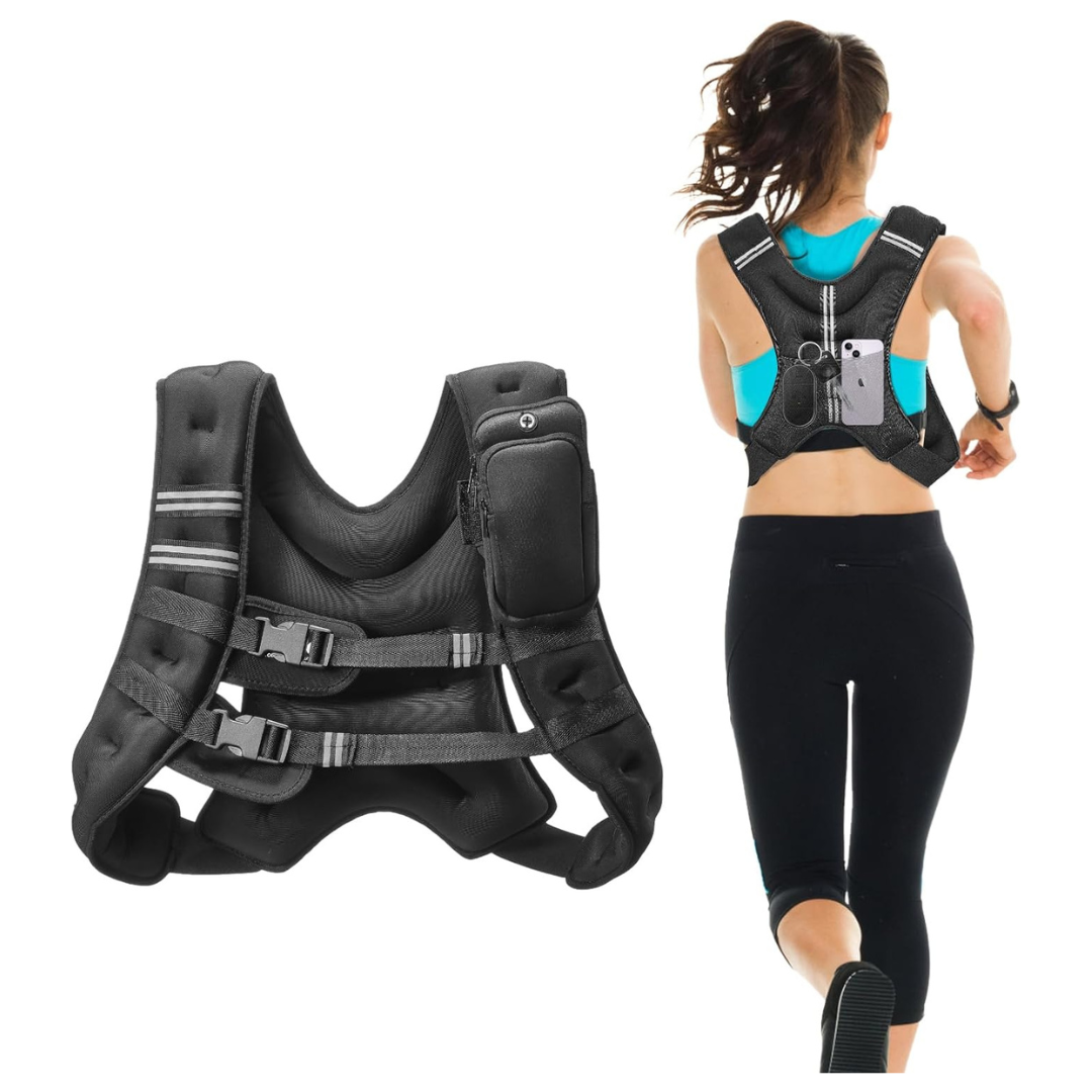 Vevor 20 Lbs Adjustable Buckle Body Weight Vest With Reflective Stripe