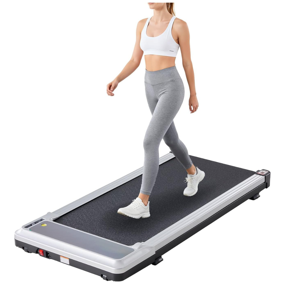 Portable Quiet Under-Desk Walking Pad Compact Armless Treadmill