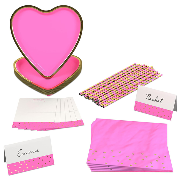 Hallmark Crayola Color Pop Party Supplies Sets (12 Paper Plates, 12 Paper Straws, 12 Place Cards, 24 Napkins)