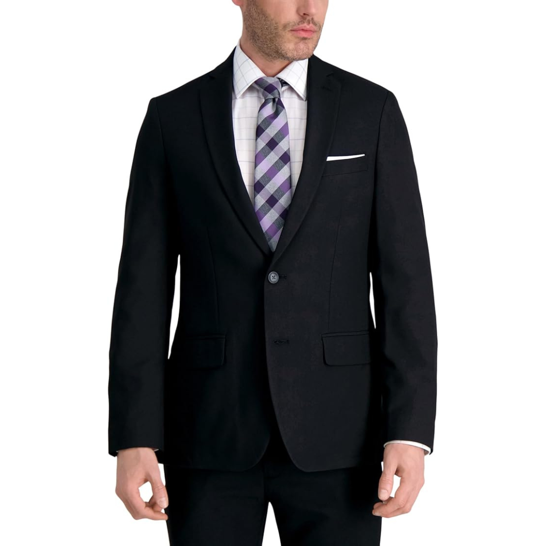 Haggar Mens Smart Wash With Repreve Slim Fit Stretch Machine Washable Suit Jacket