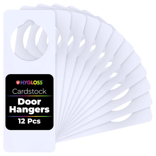 Hygloss Cardstock Door Knob Hanger Blank White For Crafts (12 Pcs)