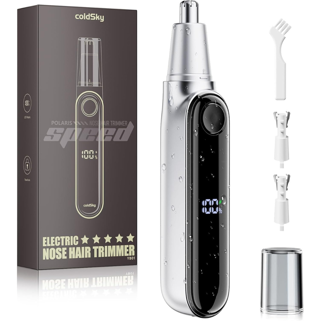Professional Painless Ear & Nose Hair Trimmer With LED Display