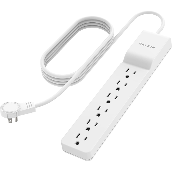 6-Outlet 8' Belkin Surge Protector Power Strip W/ Flat Rotating Plug