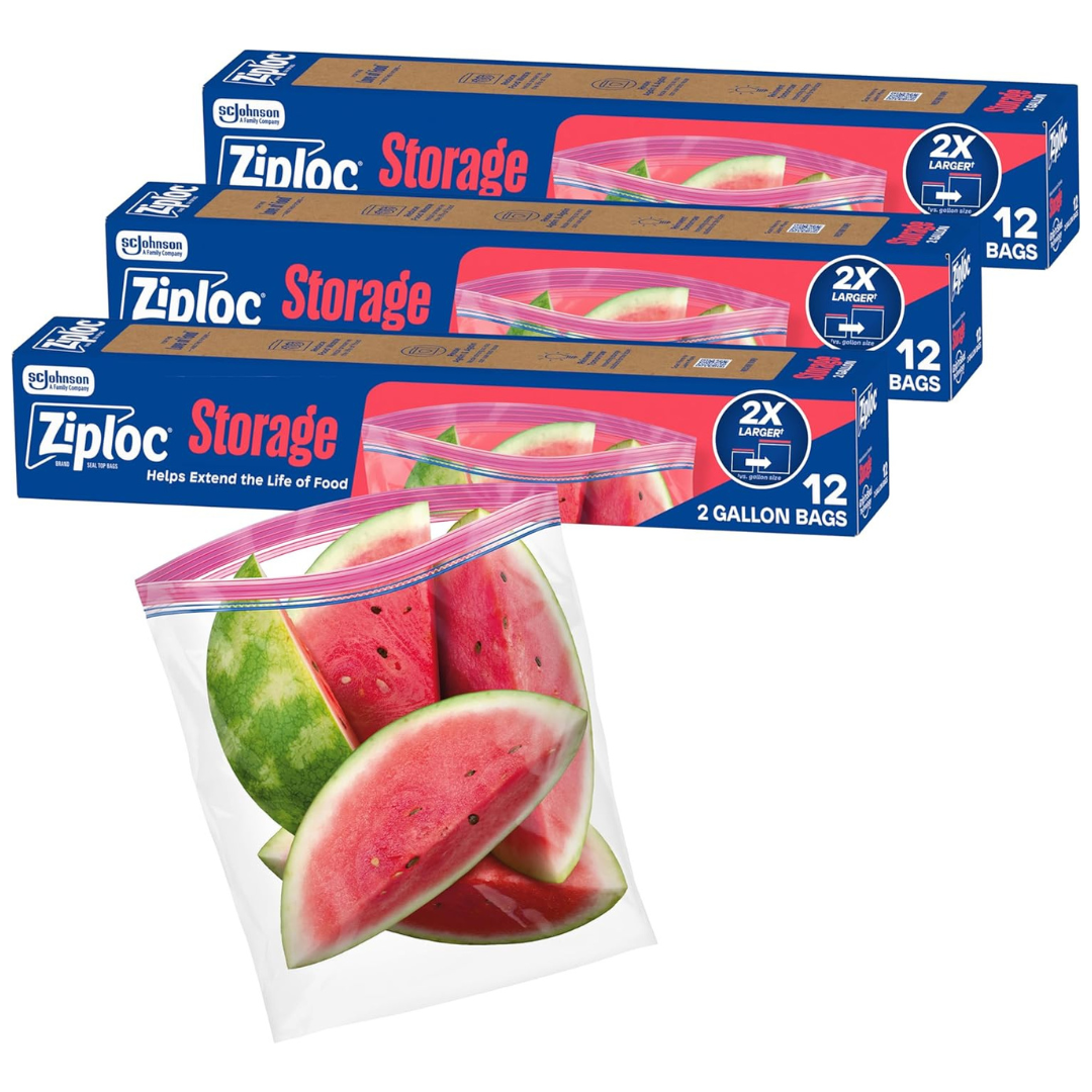 36-Count Ziploc 2 Gallon Food Storage Bags