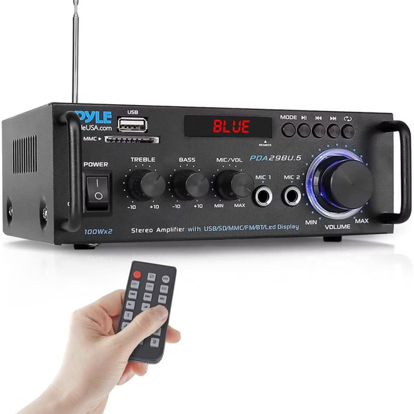 200W Bluetooth Stereo Power Amplifier Dual Channel Audio Receiver