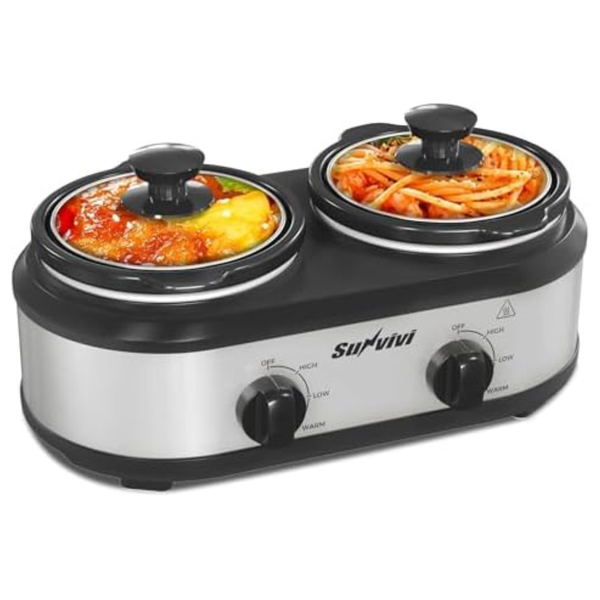 Buffet Server & Food Warmer Small Mini Dual Slow Cooker