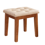 Upholstered Ottoman Tufted Vanity Stool With Padded Seat