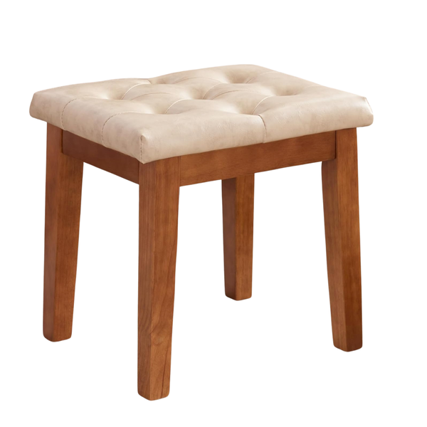 Upholstered Ottoman Tufted Vanity Stool With Padded Seat