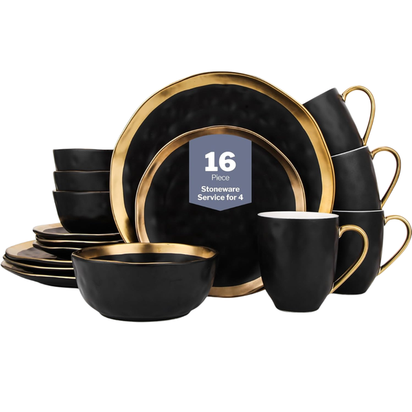 16-Piece Stone Lain Florian Porcelain Dinnerware Set