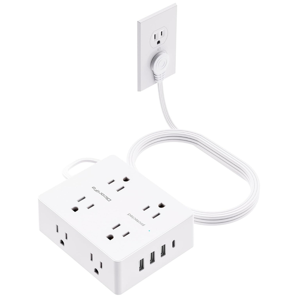 10FT Ultra Thin Surge Protector Power Strip