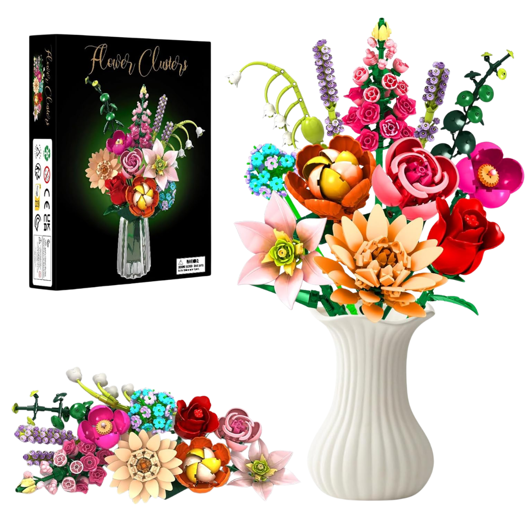 762-Piece Kids Eternal Flower Arrangement With Rose Building Kit