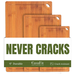 3-Piece Organic Bamboo Cutting Kitchen Board Set