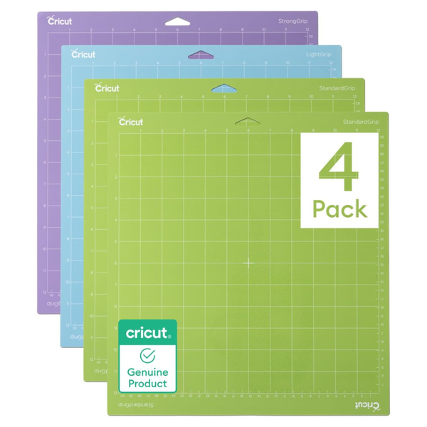 4-Count 12" X 12" Cricut Standard & StrongGrip Cutting Mat (Variety Pack)