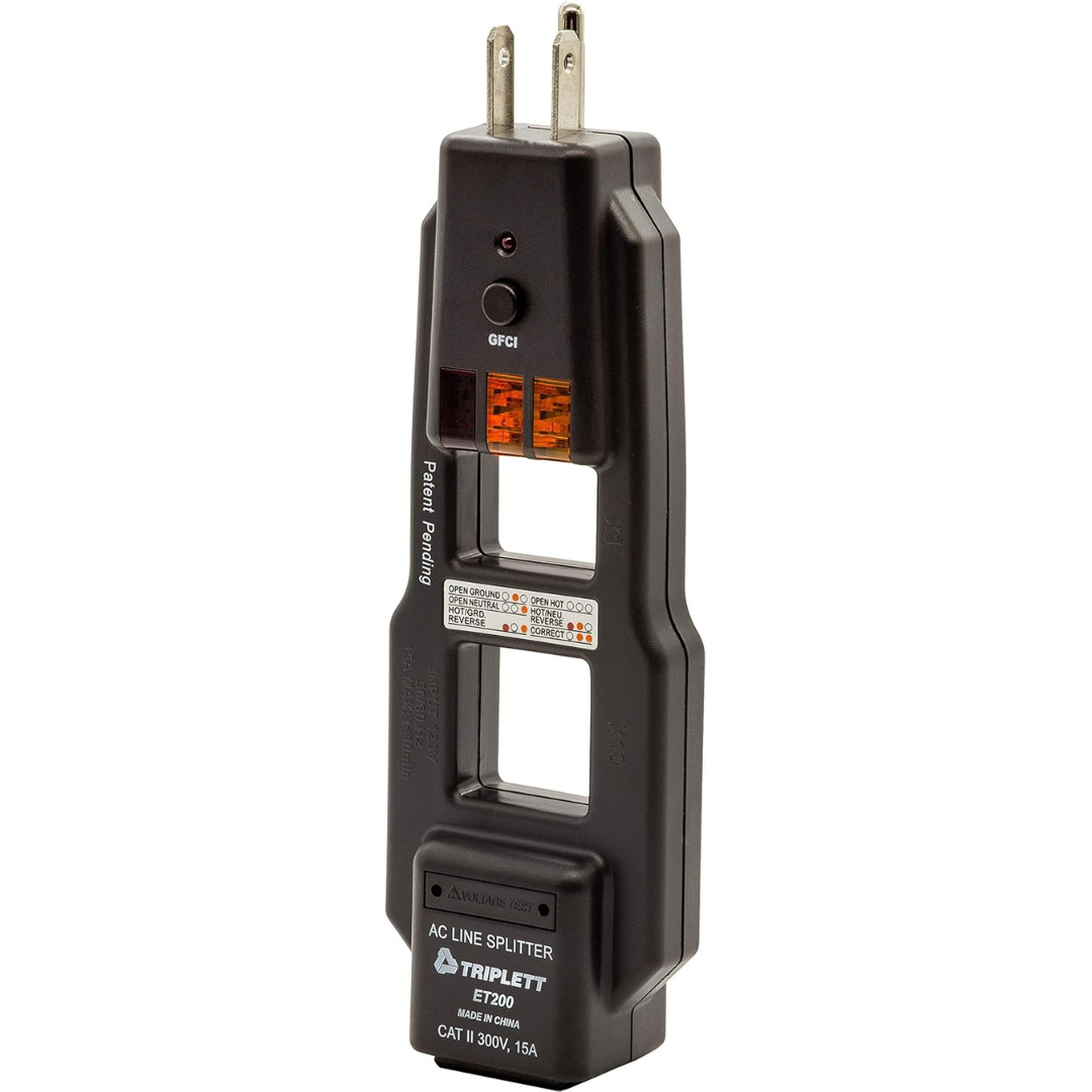 Triplett ET200 AC Line Splitter & GFCI Outlet/Receptacle Tester