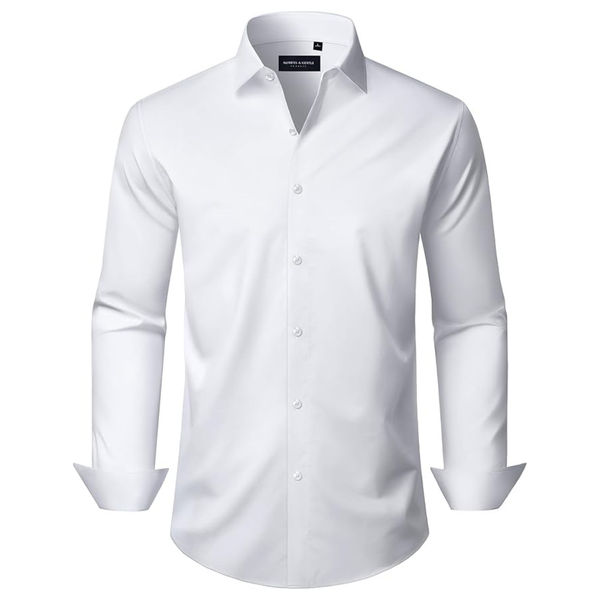 Alimens & Gentle Wrinkle Resistant White Dress Shirt For Men (Various)