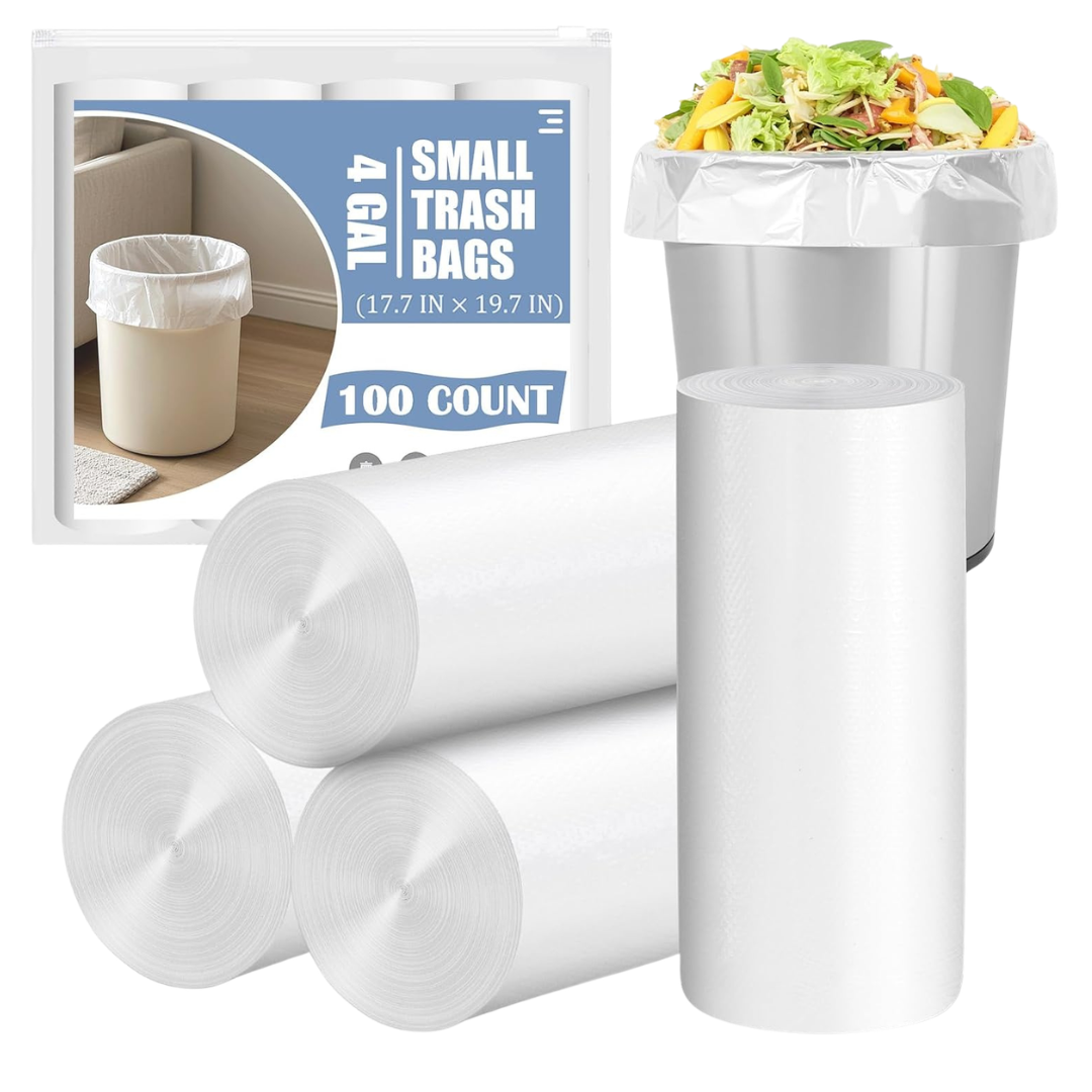 100-Count 4 Gallon Unscented Small Trash Bags
