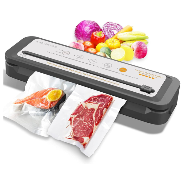 Vacuum Food Sealer Machine With Starter Bags & Built-in Cutter