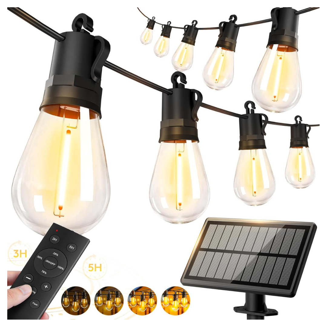 50ft Waterproof Battery Operated Solar Powered String LED Lights
