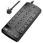 POWSAV Surge Protector With 18 Outlets And 4 USB Ports (NBW-903)