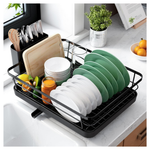 Kitsure Durable Stainless Steel Dish Drying Rack With Cutlery Holder