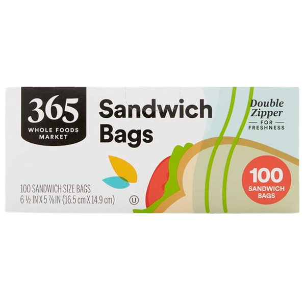 100-Count 365 By Whole Foods Market, Double Zipper Sandwich Storage Bag