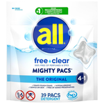 39-Count All Free & Clear Laundry Detergent Mighty Pacs (Original)