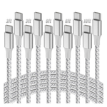 5-Pack USB-C To USB-C Nylon Braided Charging Cables [3/3/6/6/10FT]