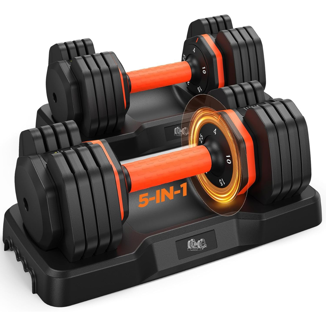 Adjustable Dumbbells Set With Anti-Slip Handle