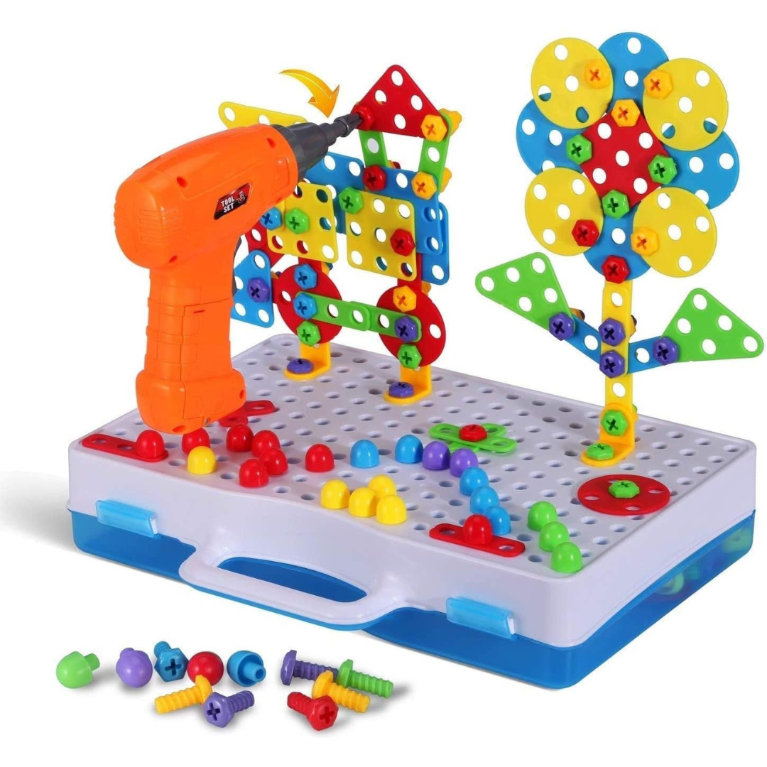 244-Piece Educational Building Toy Set With Drill