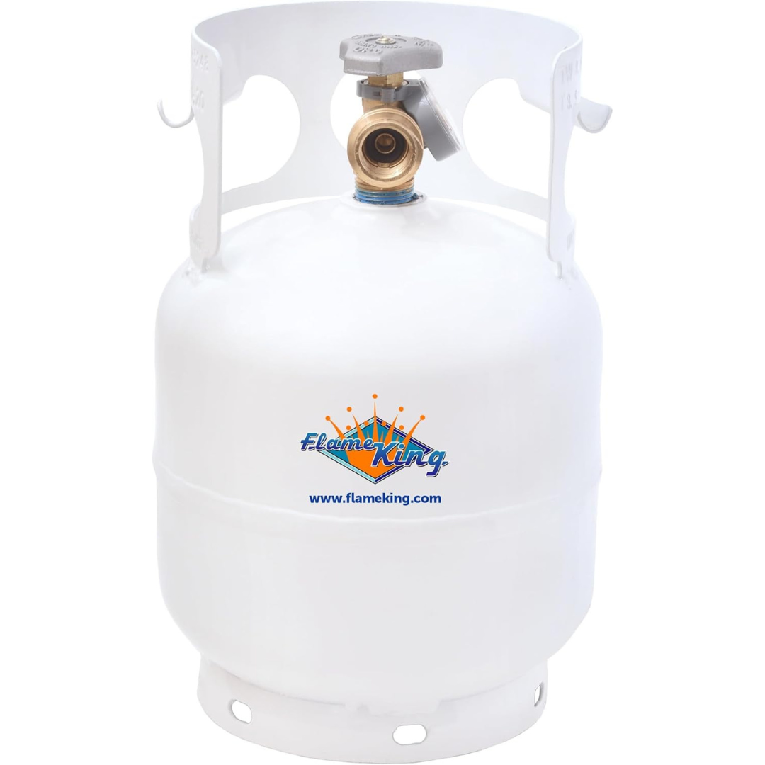 5-Lb Flame King Portable Steel Propane Tank LP Cylinder W/ Gauge & OPD Valve