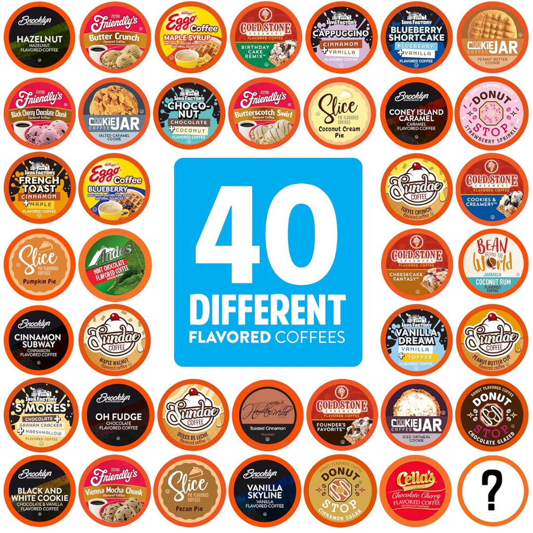 40-Count Two Rivers Flavored K Cup Coffee Pods Assorted Variety Pack