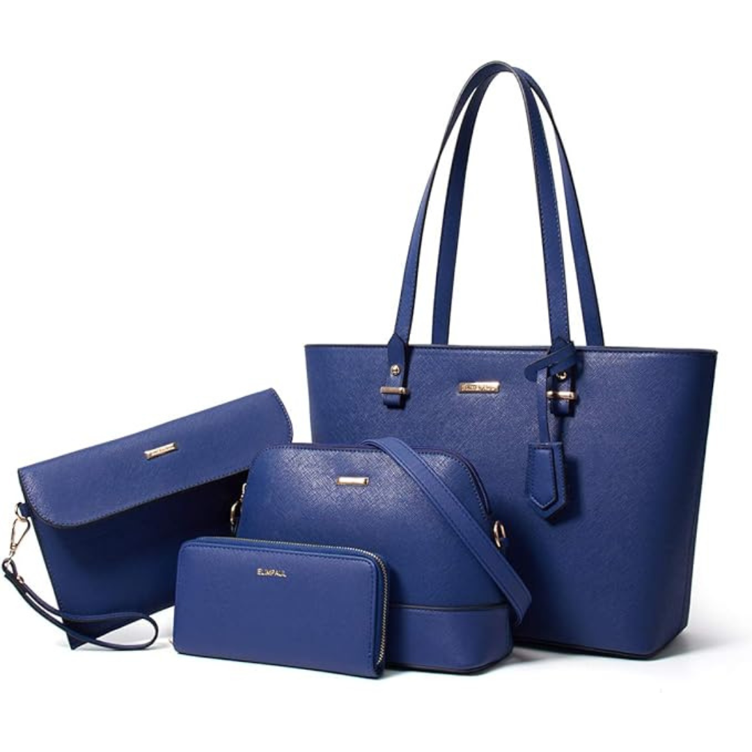 4-Piece Lovematch Women's Synthetic Leather Handbag Set (4 Colors)