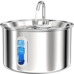 3L Stainless Steel Quiet Pet Water Fountain W/ 4-Layer Filtration
