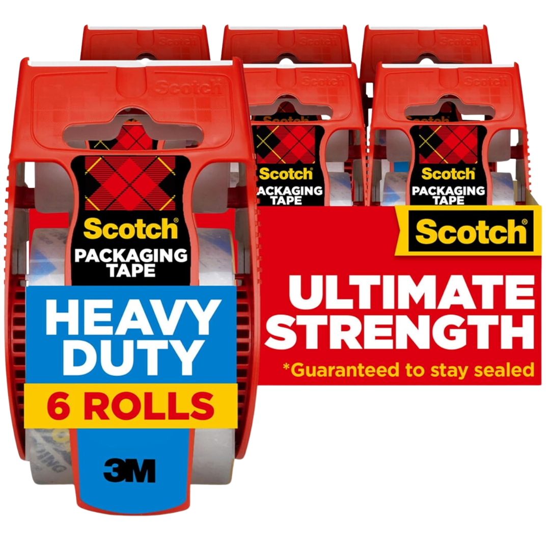 6-Pack Scotch Heavy Duty Ultimate Strength Packaging Tape W/ Dispenser