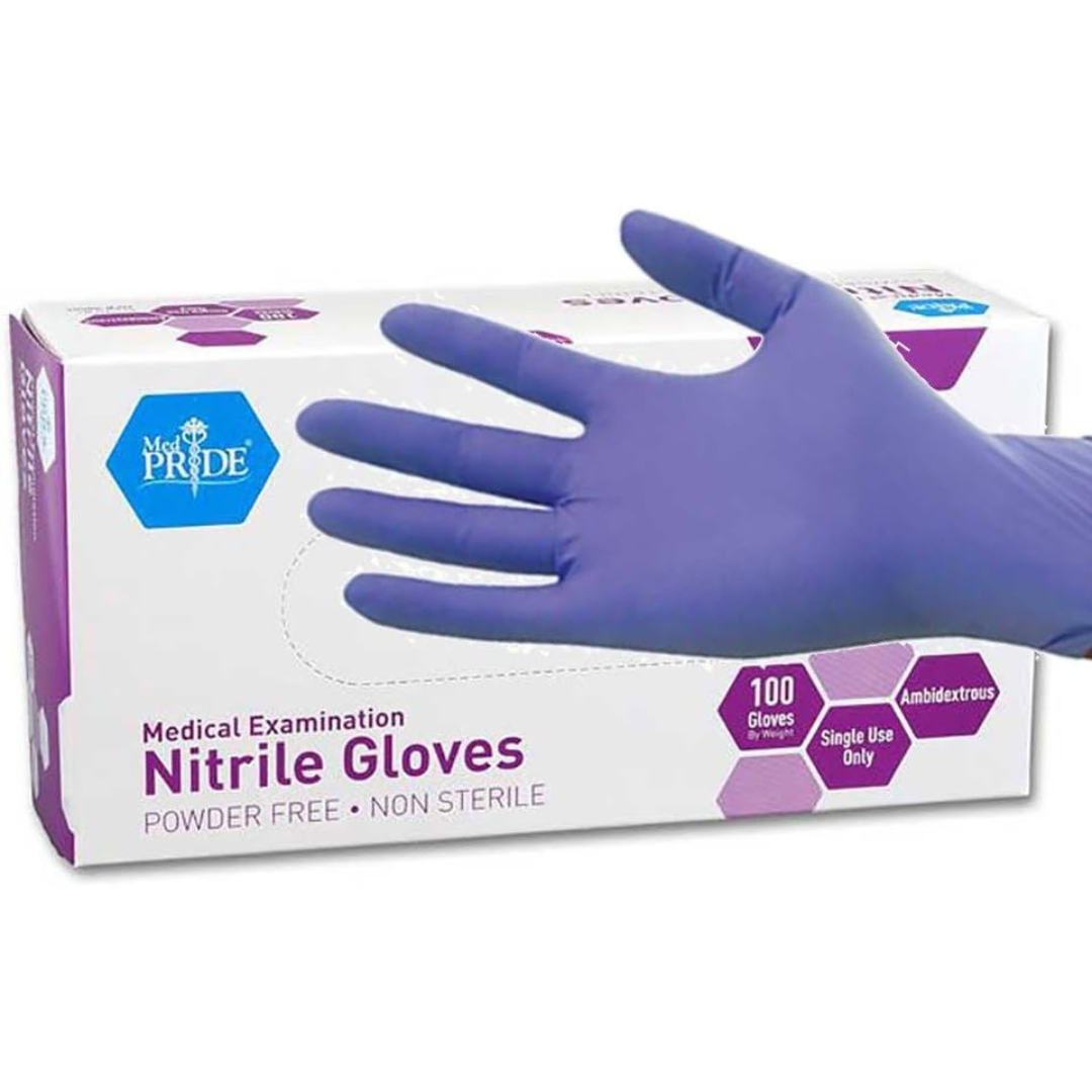 100-Count MedPride Powder-Free Medium Nitrile Exam Gloves