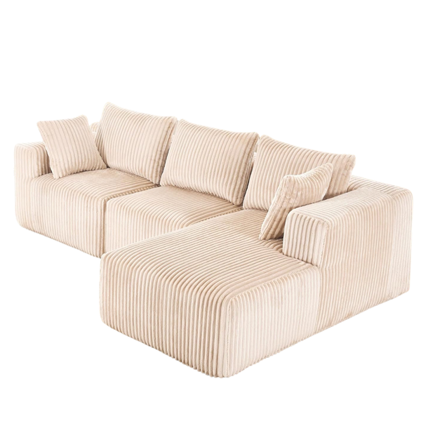 WorthFurni Cloud Modular Sofa Couch with L-Shape Chaise
