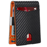 Men's Slim RFID Blocking Leather Wallet W/ 12-Card Slots & ID Window
