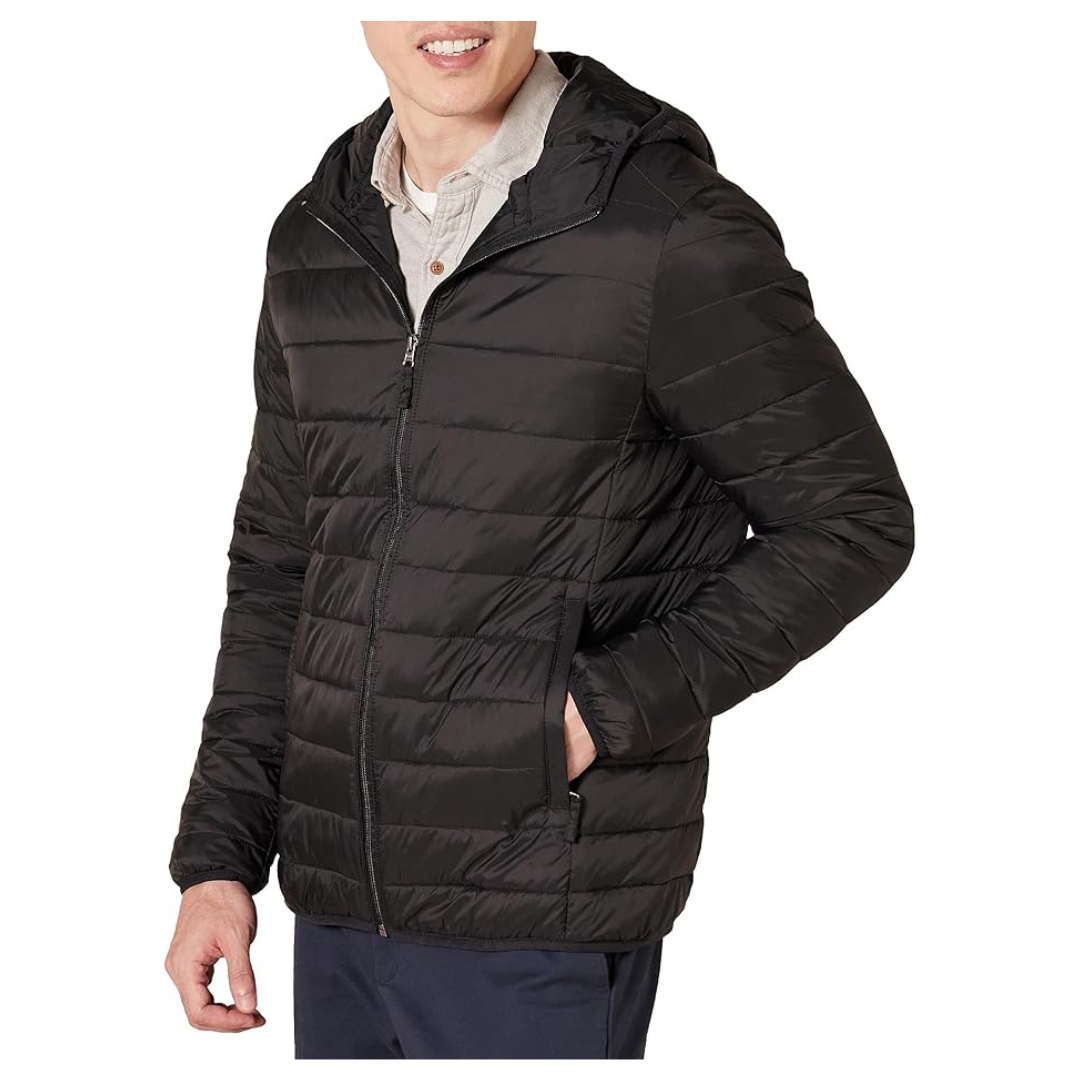 Amazon Essentials Men's Lightweight Hooded Puffer Jacket