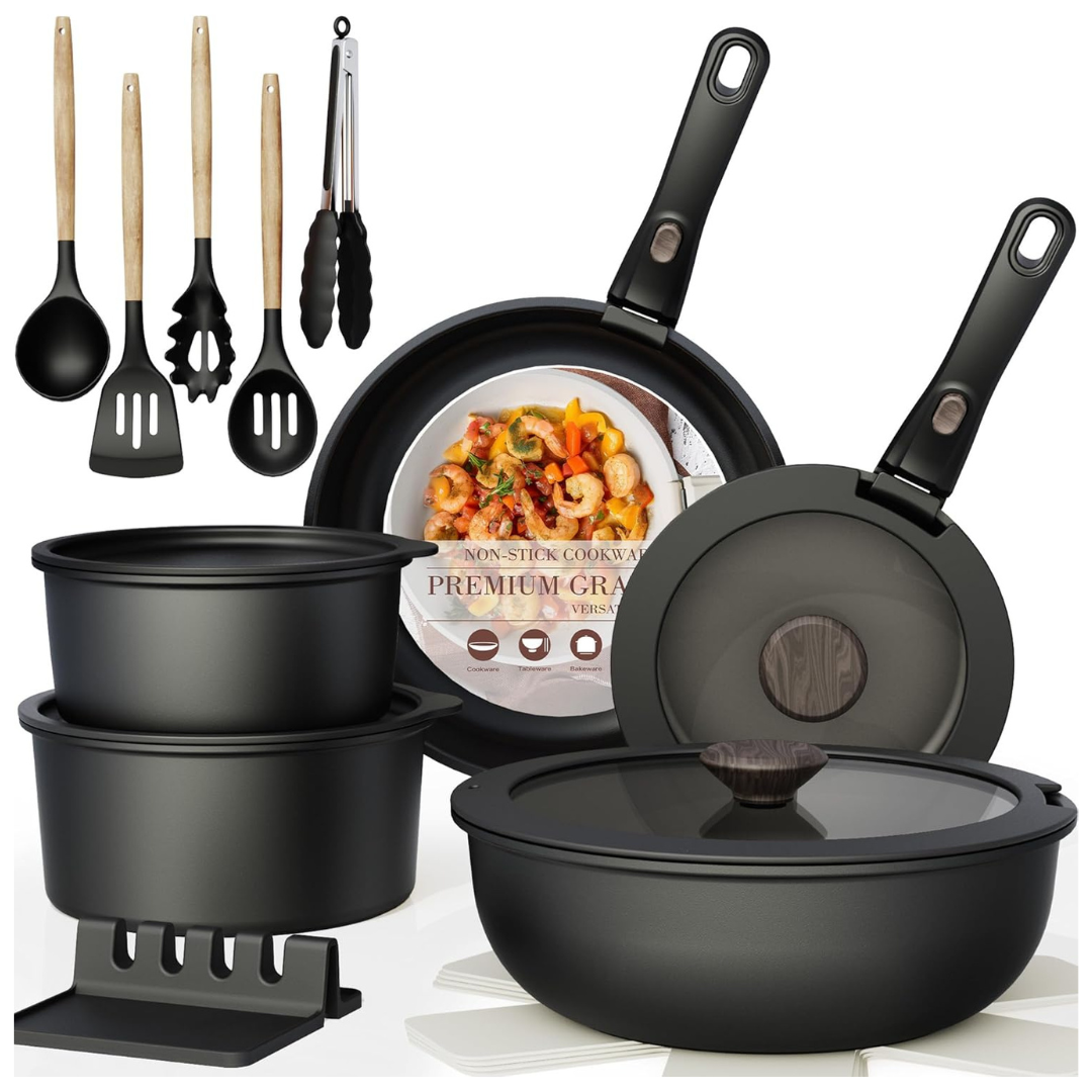 21-Piece Astercook Non Stick Ceramic Pots & Pans Set