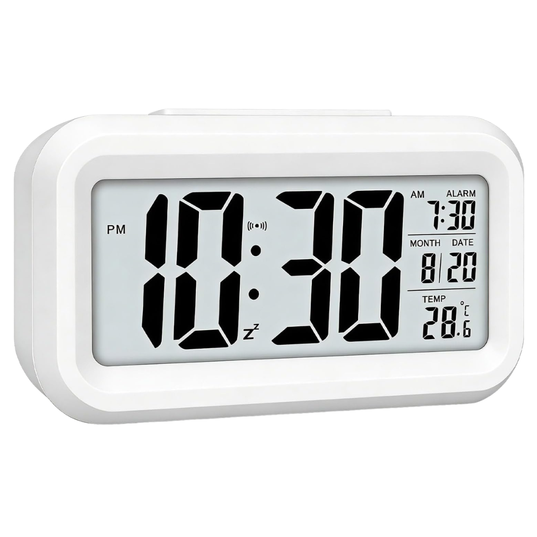 Battery-Powered Digital Alarm Clock With Night Light (Various)