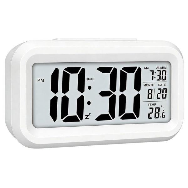 Battery-Powered Digital Alarm Clock With Night Light (Various)