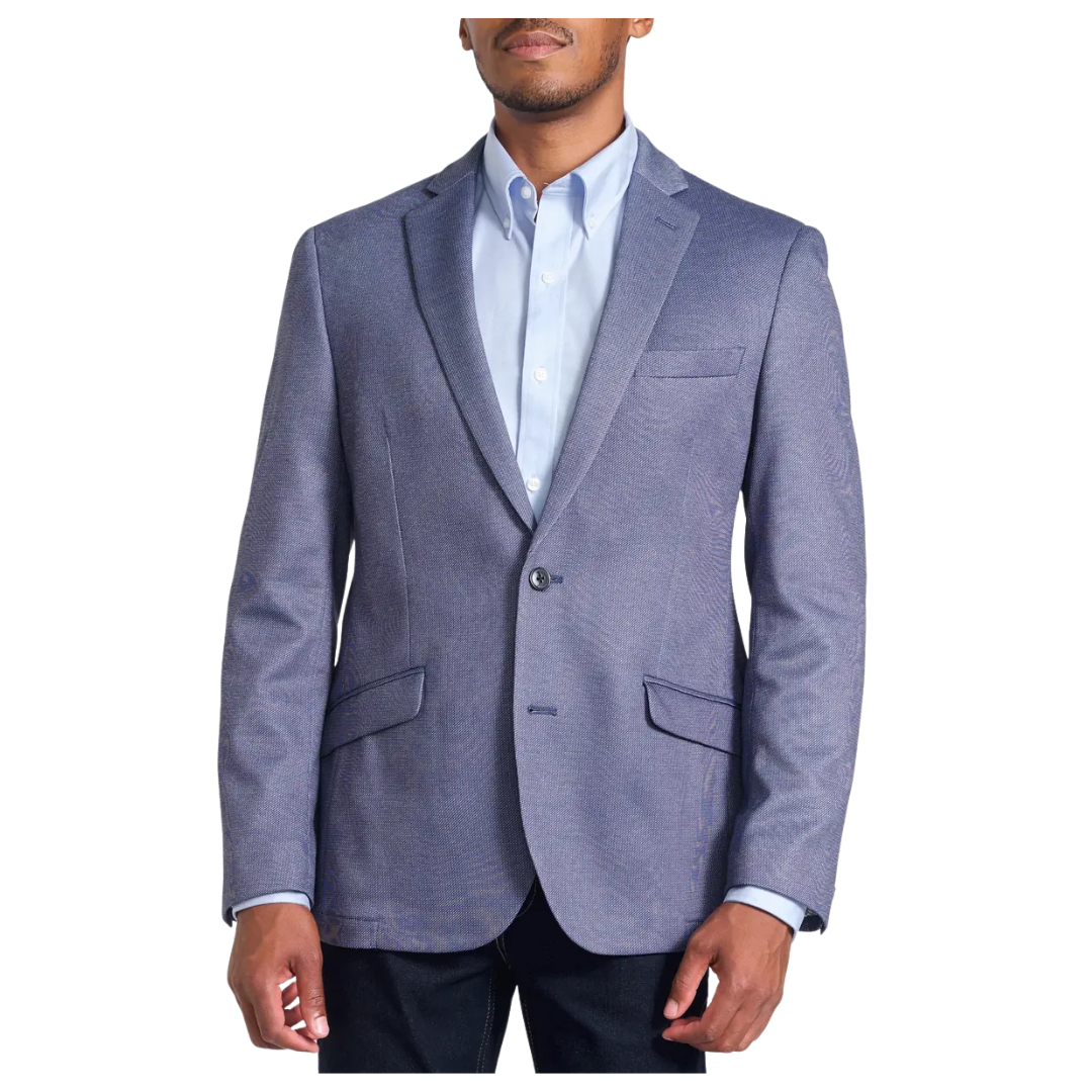 SAVILE ROW CO Blue Knit Blazer