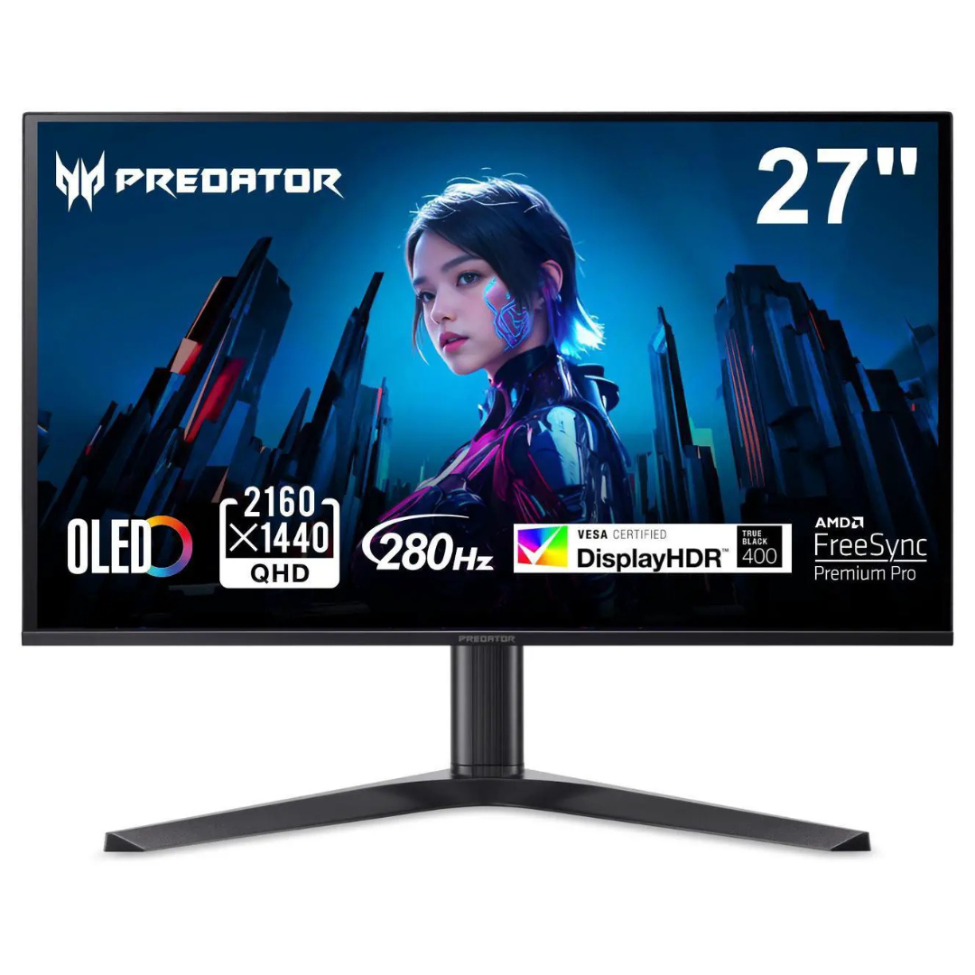 27" Acer Predator WQHD 280Hz 0.03ms HDR QD-OLED Freesync Gaming Monitor