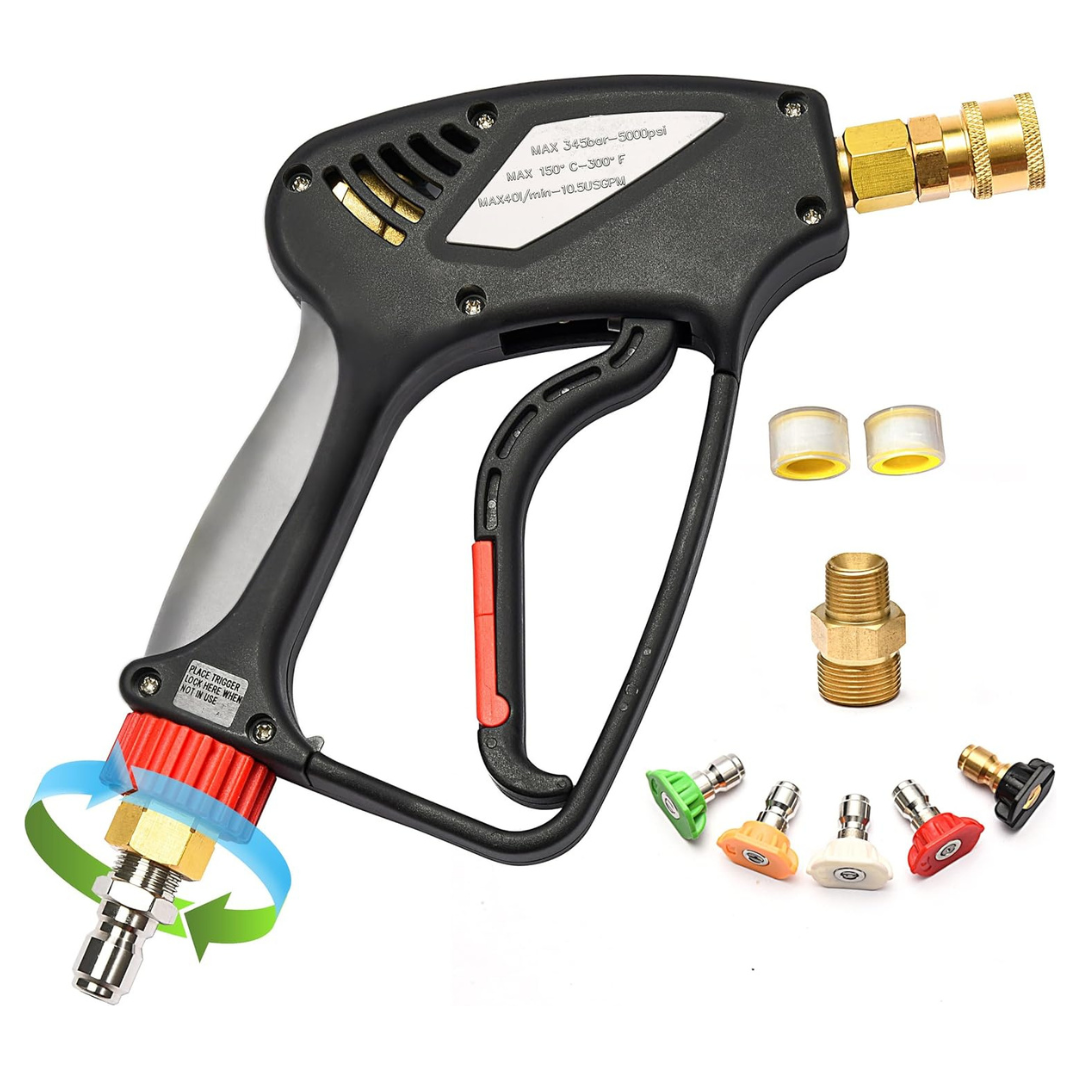 5,000-PSI Short Pressure Washer Gun With 360 º Swivel