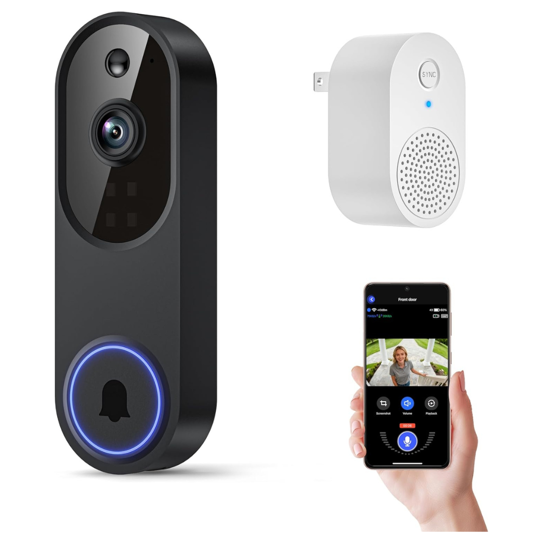 Orbitell 1080p Wireless Smart AI Motion Video Doorbell Camera