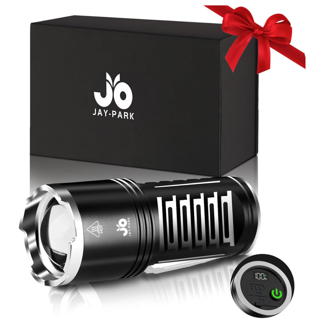 JAY-PARK High-Lumen Rechargeable LED Flashlight With Zoom