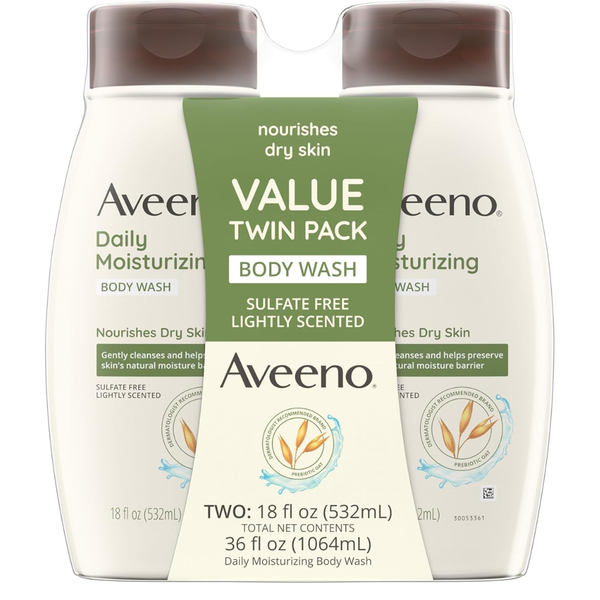 2-Pack Aveeno Daily Moisturizing Body Wash Cleanser & Shaving Gel (36oz)