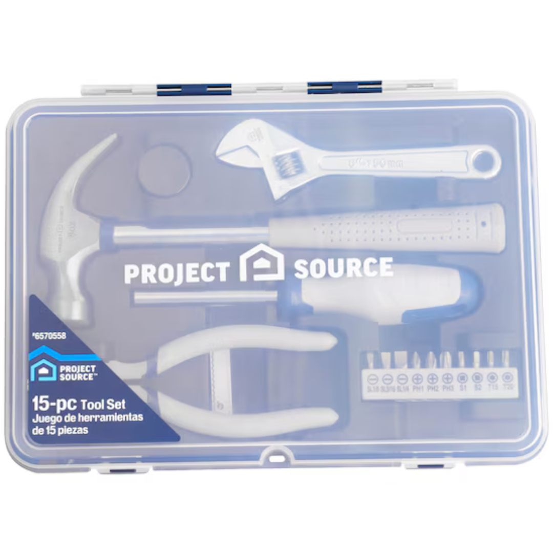 15-Piece Project Source Household Tool Set With Hard Case